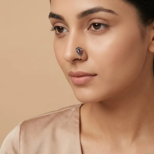 Zari_Red_Colour_Brass_Nose_Clip_For_Women