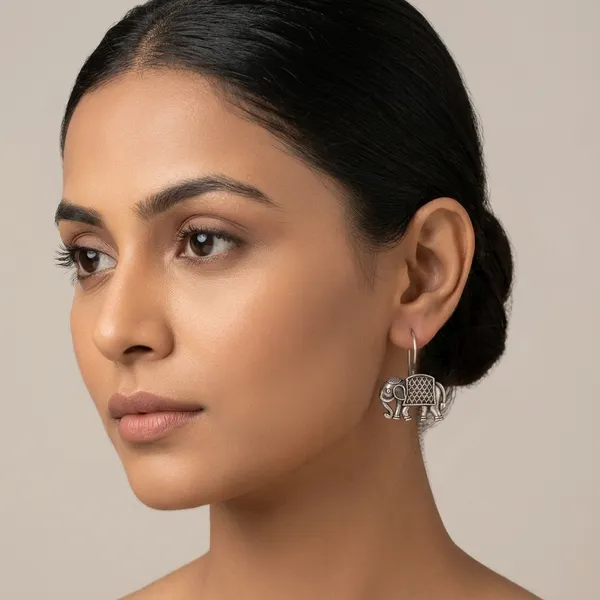 Tiny_Tusker_Silver_Colour_Brass_Earring_For_Women