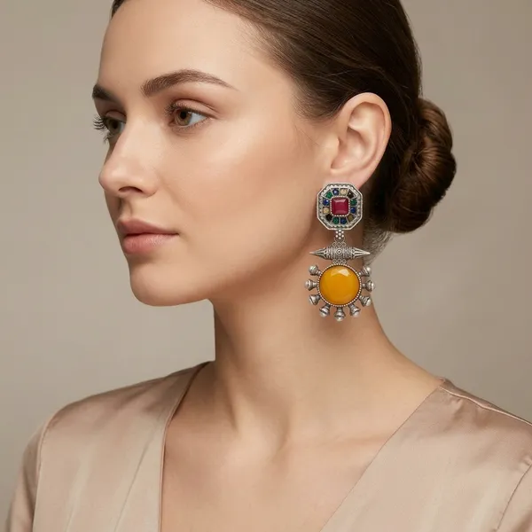 Inaya_Stone_Drop_Yellow_Brass_Earring_For_Women
