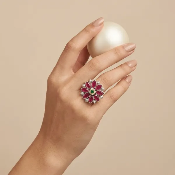Anant_Statement_Ring_Pink_Colour_Brass_Ring_For_Women