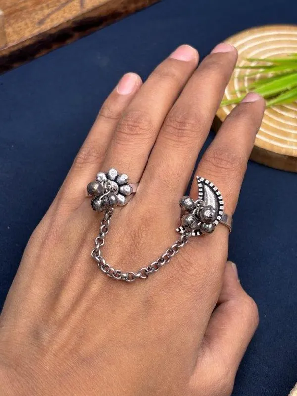 Pushkara_2_Finger_Ring_Silver_Colour_Brass_Ring_For_Women