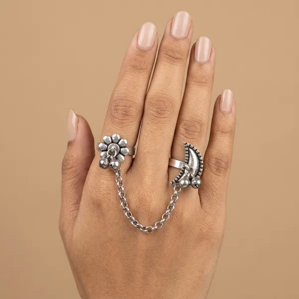 Pushkara_2_Finger_Ring_Silver_Colour_Brass_Ring_For_Women