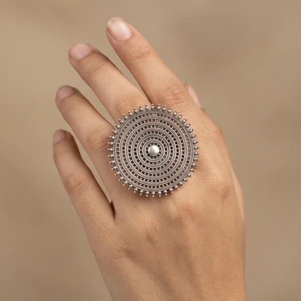 Nishan_Statement_Ring_Silver_Colour_Brass_Ring_For_Women