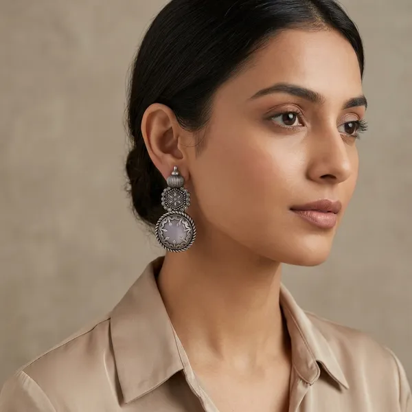 Astra_Bloom_White_Colour_Brass_Earring_For_Women