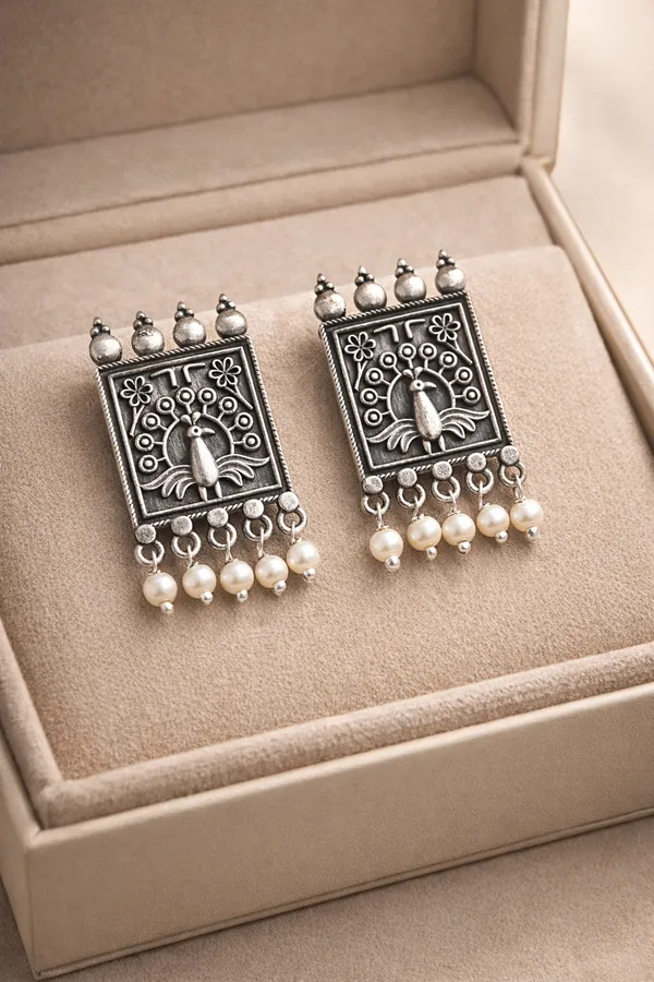 Ziva_Mor_Studs_Silver_Colour_Brass_Earring_For_Women
