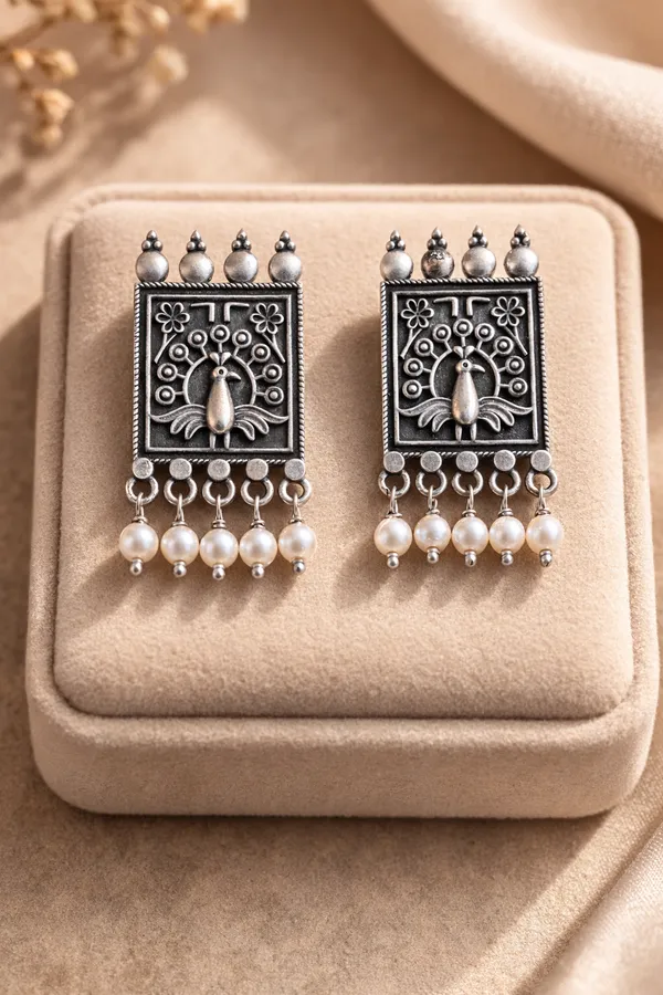 Ziva_Mor_Studs_Silver_Colour_Brass_Earring_For_Women