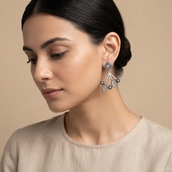 Geometric_Fan_Silver_Colour_Brass_Earring_For_Women