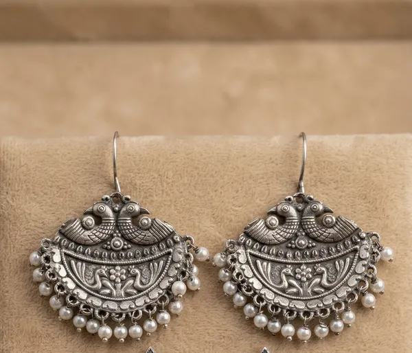 Peacock_Pearl_Drops_Silver_Colour_Brass_Earring_For_Women