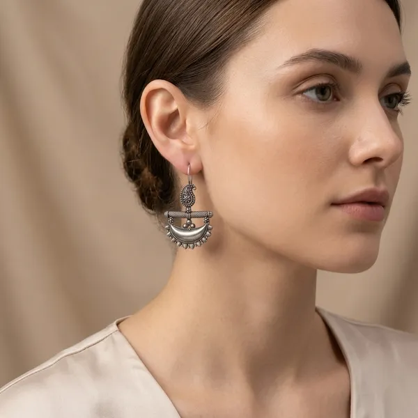 Rhea_Crescent_Silver_Colour_Brass_Earring_For_Women