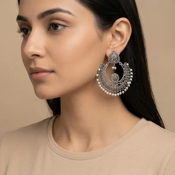 Noor_Chand_Drop_Silver_Colour_Brass_Earring_For_Women