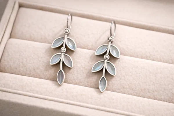 Leaf_Drop_Silver_Colour_Brass_Earring_For_Women