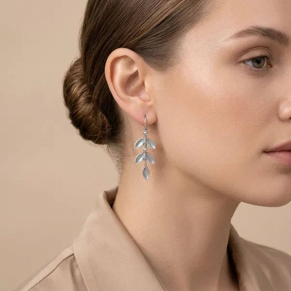 Leaf_Drop_Silver_Colour_Brass_Earring_For_Women