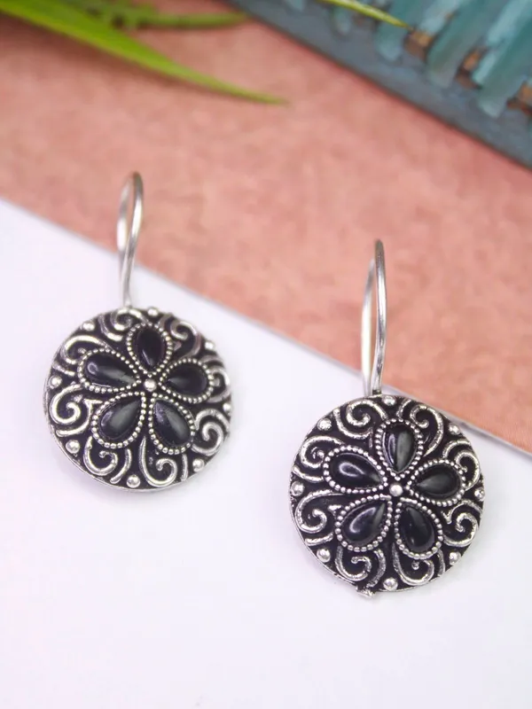 Petal_Madallions_Black_Black_Colour_Brass_For_Women