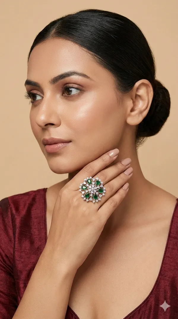 Emerald_Noor_Statement_Ring_Emerald_Colour_Brass_Ring_For_Women