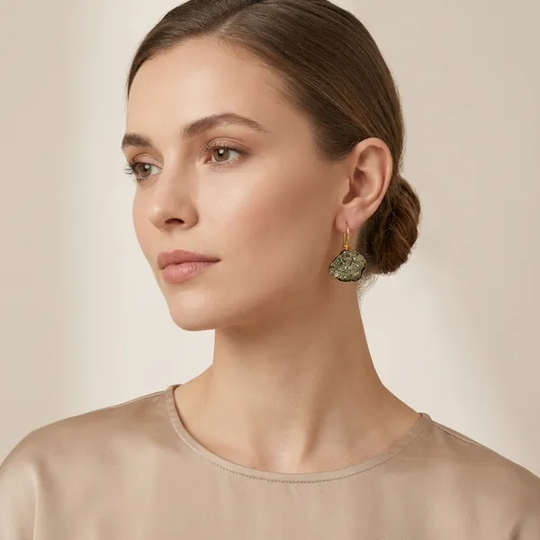 Raw_Pyrite_Drop_Golden_Colour_Brass_Earring_For_Women