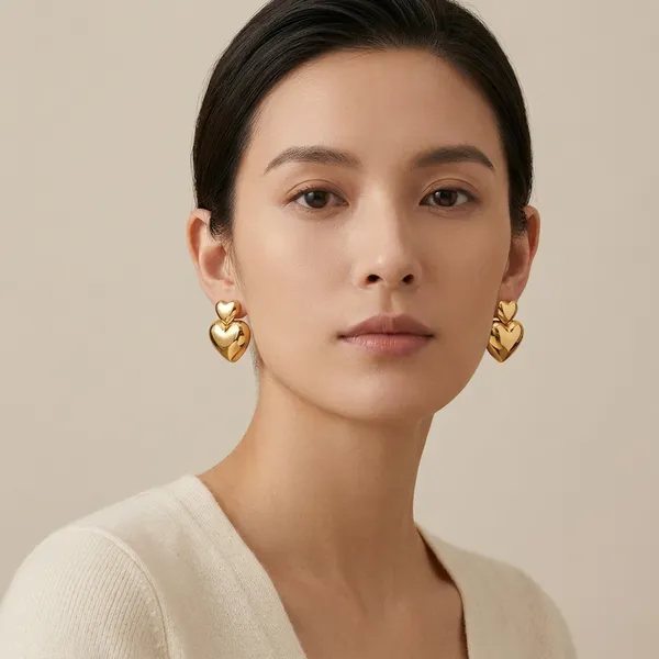 Double_Heart_Golden_Colour_Stainless_Steel_Anti_Tarnish_Gold_Earring_For_Women