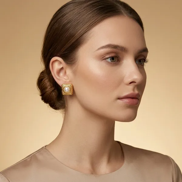 Square_Pearl_Golden_Colour_Stainless_Steel_Anti_Tarnish_Gold_Earring_For_Women