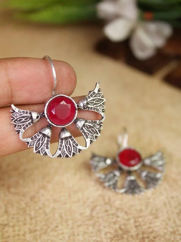 Laal_Pankh_Red_Colour_Brass_Earring_For_Women
