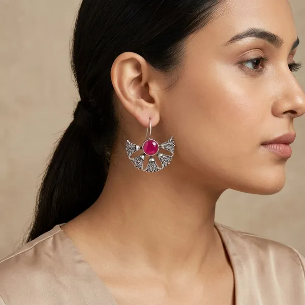 Laal_Pankh_Red_Colour_Brass_Earring_For_Women