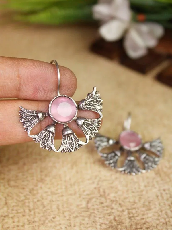 Gulaabi_Pankh_Pink_Colour_Brass_Earring_For_Women