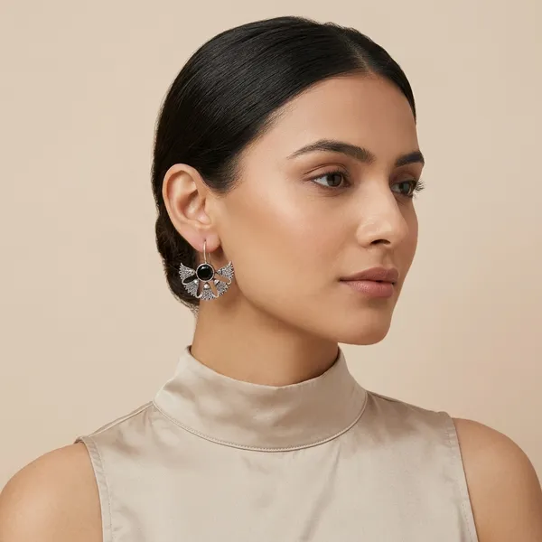 Kaali_Pankh_Black_Colour_Brass_Earring_For_Women
