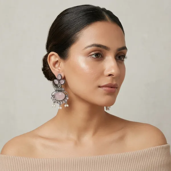 Saaya_Pink_Baby_Pink_Colour_Brass_Earring_For_Women