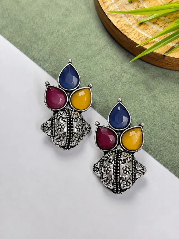 Rang_Mughal_Multi_Colour_Brass_Earring_For_Women