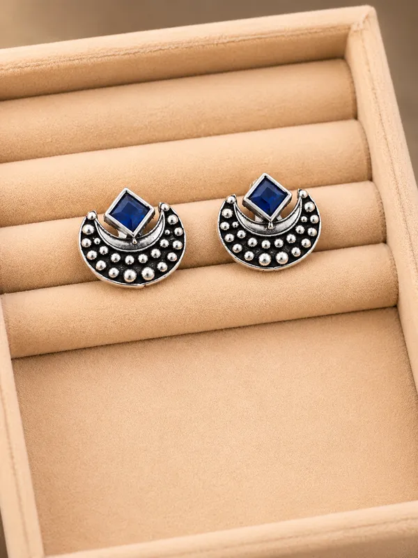 Chaand_Blue_Blue_Colour_Brass_Earring_For_Women
