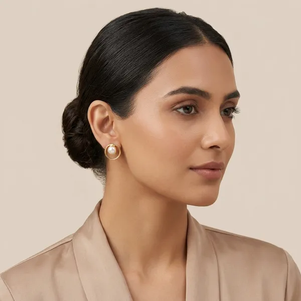 Round_With_Pearl_Pearl_Colour_Brass_Earring_For_Women