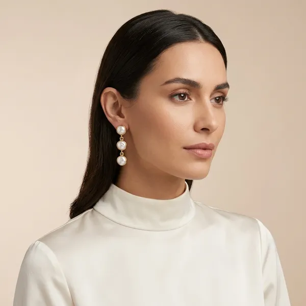 3_Collet_Sy_Pearl_Silver_Colour_Brass_Earring_For_Women