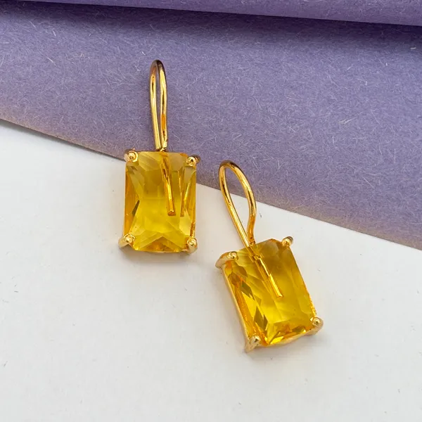 Sapphire_Cut_Stone_Square_Brass_Earring_For_Women