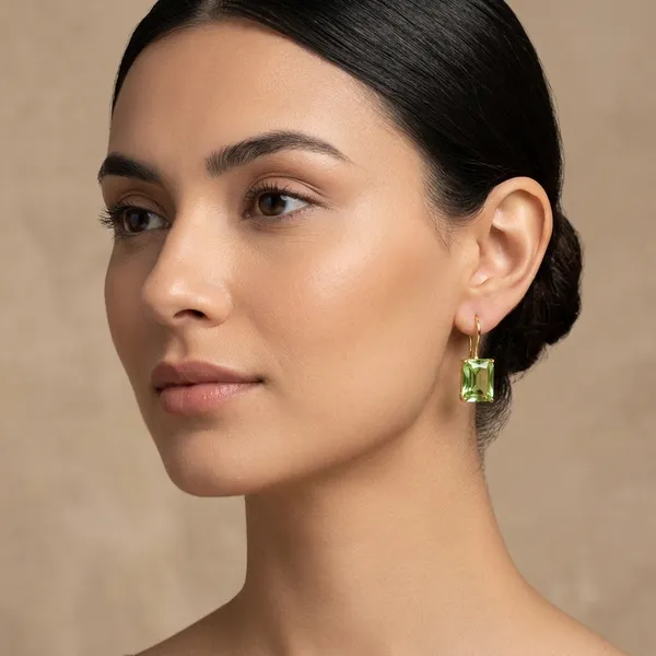Green_Cut_Stone_Square_Brass_Earring_For_Women