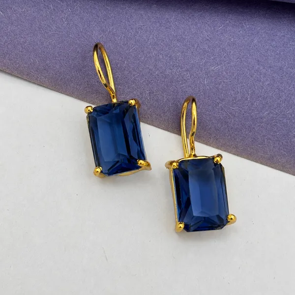 Blue_Cut_Stone_Square_Brass_Earring_For_Women
