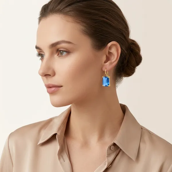 Light_Blue_Cut_Stone_Square_Brass_Earring_For_Women