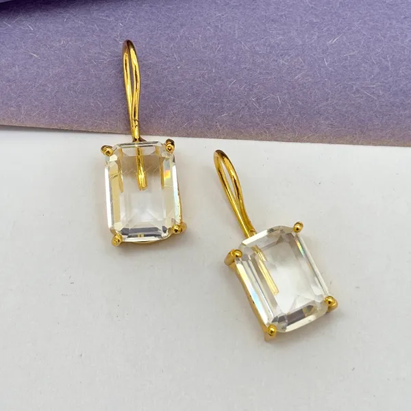 Crystal_Cut_Stone_Square_Brass_Earring_For_Women