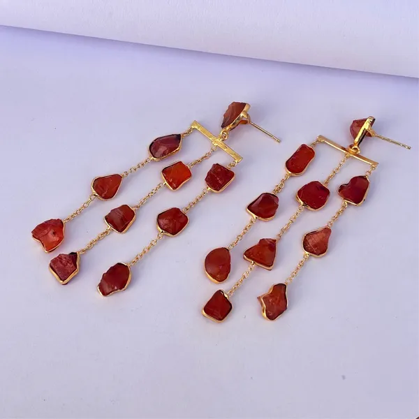 Carnian_Rough_Stone_Waterfall_Brass_Earring_For_Women