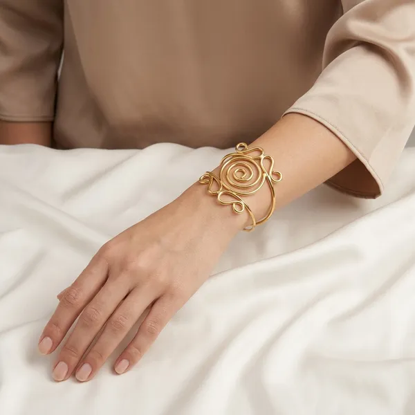 Mandala_Golden_Colour_Brass_Bangle_For_Women
