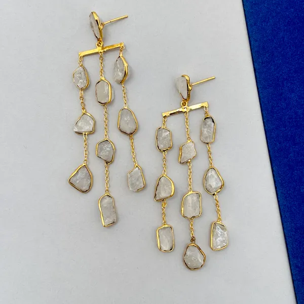 Crystal_Rough_Stone_Waterfall_Brass_Earring_For_Women