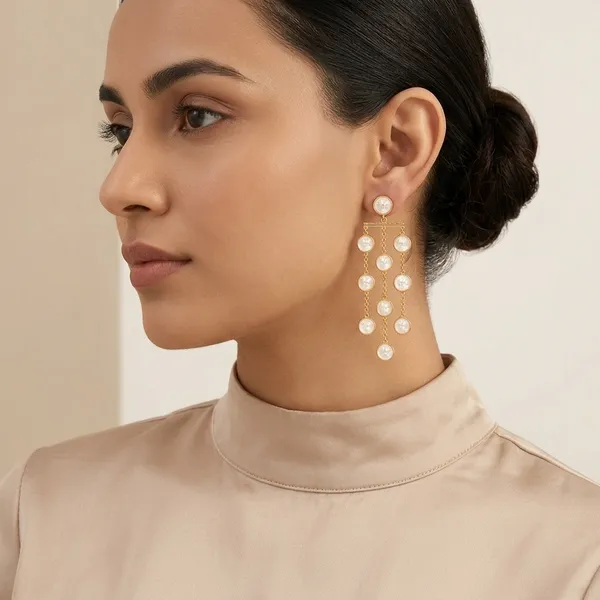Synthetic_Pearl_Waterfall_Brass_Earring_For_Women