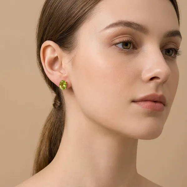 Stone_Cut_Oval_Stud_Green_Colour_Brass_Earring_For_Women