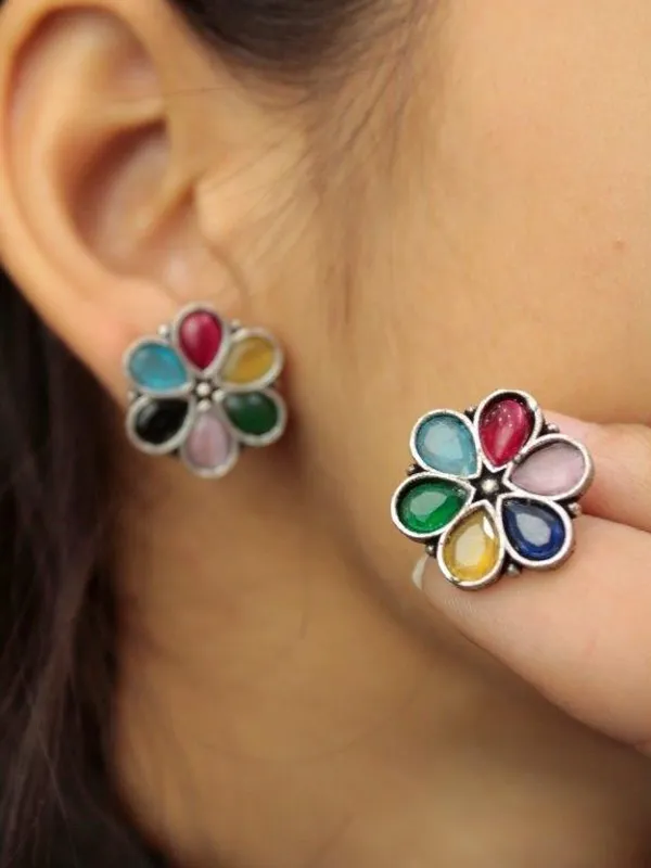 Rangeela_Multi_Color_Colour_Brass_Earring_For_Women