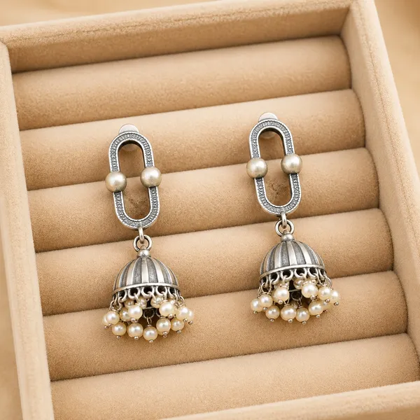 Dangler_Jhumki_Silver_Colour_Brass_Earring_For_Women