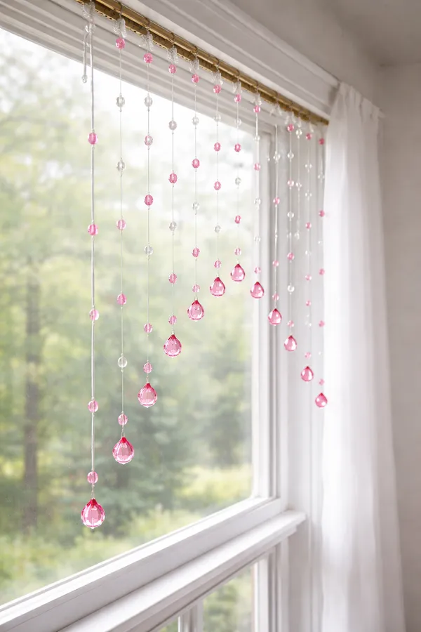 Pink_&_White_Glass_Drops_Acrylic_String_Beads_Partition_Crystal_Curtains_For_Living_Room