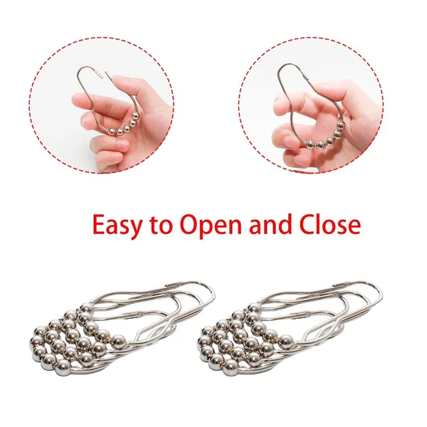 CRYSTA_WORLD_12_Pcs_Silver_Shower_Curtain_Hooks_with_Diamond_Crystal_Bead,Shower_Curtain_Hooks_Rings_for_Bathroom,Free_Gliding_Action,_Elegant_Design