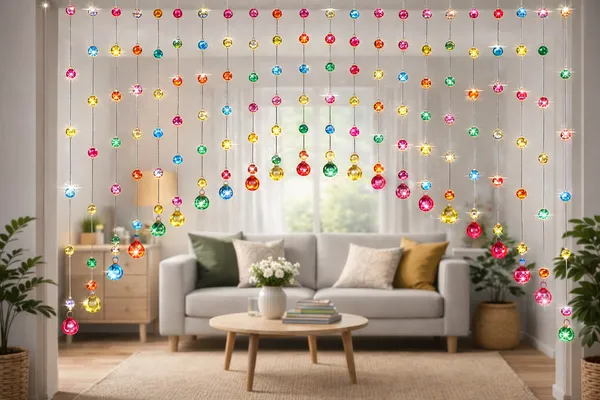 Multicolour_Acrylic_Ball_And_Beaded_Curtain_Decorative_Door_&_Window_Hanging_For_Home_Interior_(Pack_of_2)