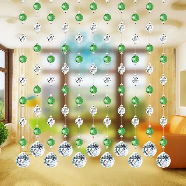 Green_&_White_Glass_Drops_Acrylic_String_Beads_Partition_Crystal_Curtains_For_Living_Room