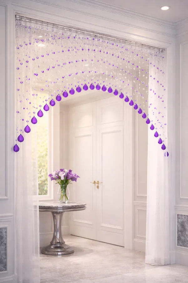 Luxury_Arc_Acrylic_Bead_Curtain_–_Purple_&_White_Colour_|_2.5_Ft_Height_|_Suitable_for_3.5–4_Ft_Window/Door(Set_Of-28_Strings)