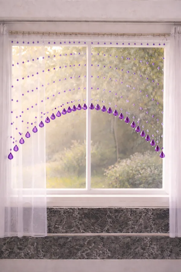 Luxury_Arc_Acrylic_Bead_Curtain_–_Purple_&_White_Colour_|_2.5_Ft_Height_|_Suitable_for_3.5–4_Ft_Window/Door(Set_Of-28_Strings)