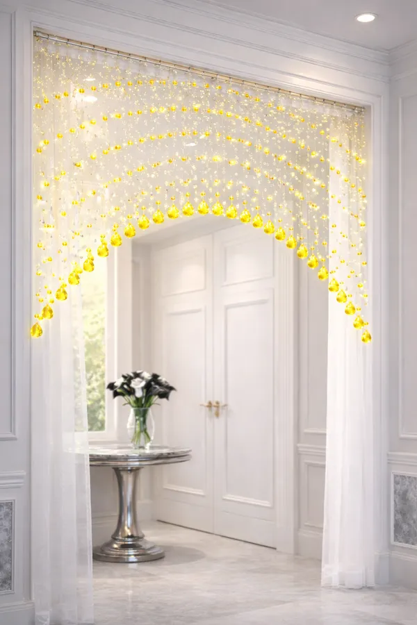 Luxury_Arc_Acrylic_Bead_Curtain_–_Yellow_&_White_Colour_|_2.5_Ft_Height_|_Suitable_for_3.5–4_Ft_Window/Door(Set_Of-28_Strings)