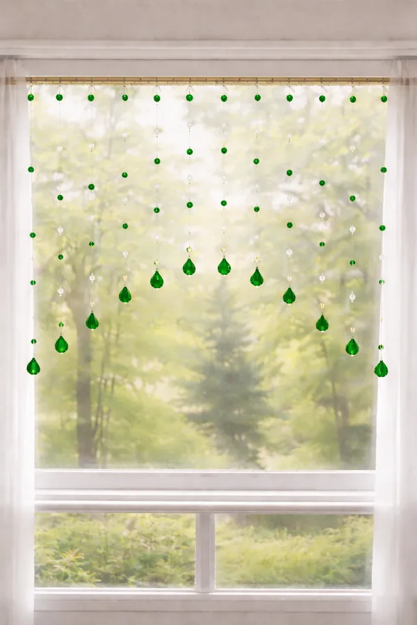 Green_&_White_Glass_Drops_Acrylic_String_Beads_Partition_Crystal_Curtains_For_Living_Room